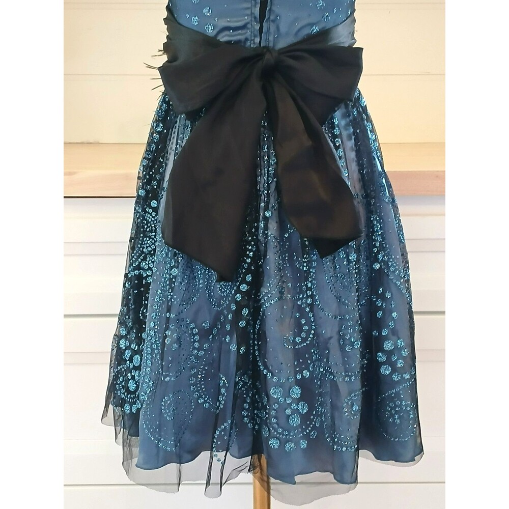 B. Darlin Cocktail Party Dress Prom Wedding Sequin Tool Overlay Size 3/4 Zipper - Picture 3 of 16